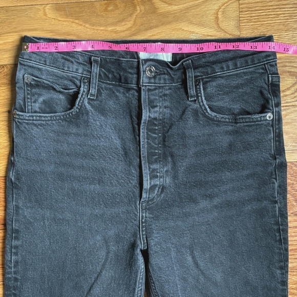 AGOLDE Women's High Rise Straight Jeans Black Wash Denim Size 28 A056-1286 - Picture 7 of 11